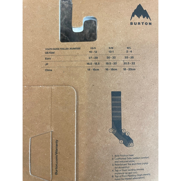 Burton Kids Performance Midweight Socks 2 Pairs Size M/L - Picture 5 of 6